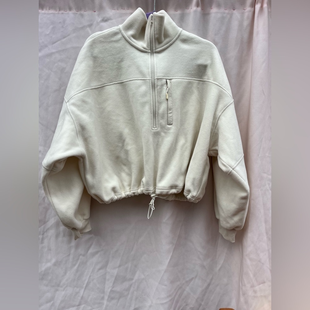 H&M Off-White Quarter-Zip Sweatshirt
